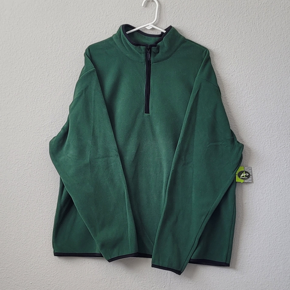 NEW Athletech Men's Zip-Up Sweater - Forest Green Size XL